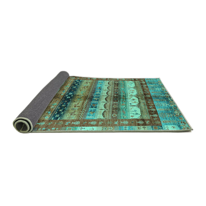 Sideview of Abstract Turquoise Modern Rug, abs3760turq