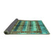 Sideview of Abstract Turquoise Modern Rug, abs3760turq