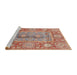 Sideview of Machine Washable Abstract Brown Sugar Brown Rug, wshabs3761