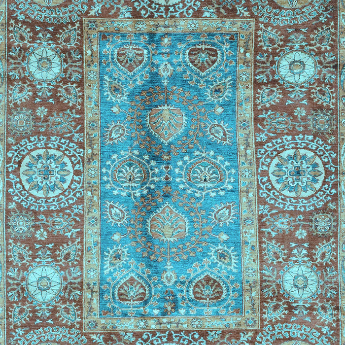 Machine Washable Oriental Light Blue Traditional Rug, wshabs3761lblu