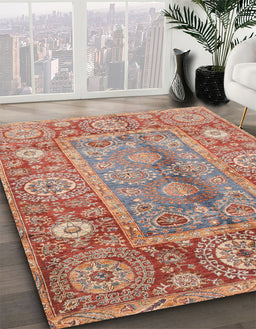 Machine Washable Abstract Brown Sugar Brown Rug in a Family Room, wshabs3761