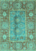 Machine Washable Oriental Turquoise Traditional Area Rugs, wshabs3761turq