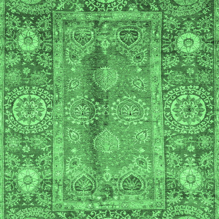 Machine Washable Oriental Emerald Green Traditional Area Rugs, wshabs3761emgrn