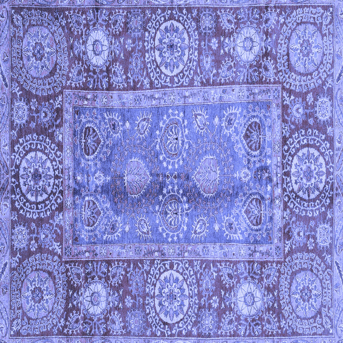 Square Machine Washable Oriental Blue Traditional Rug, wshabs3761blu