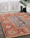 Abstract Brown Oriental Rug in Family Room, abs3761