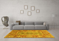 Machine Washable Oriental Yellow Traditional Rug, wshabs3761yw