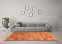 Machine Washable Oriental Orange Traditional Rug, wshabs3761org