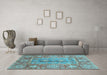 Machine Washable Oriental Light Blue Traditional Rug in a Living Room, wshabs3761lblu