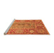 Sideview of Machine Washable Oriental Orange Traditional Area Rugs, wshabs3761org