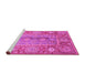 Sideview of Machine Washable Oriental Pink Traditional Rug, wshabs3761pnk