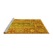 Sideview of Machine Washable Oriental Yellow Traditional Rug, wshabs3761yw