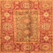 Square Oriental Orange Traditional Rug, abs3761org