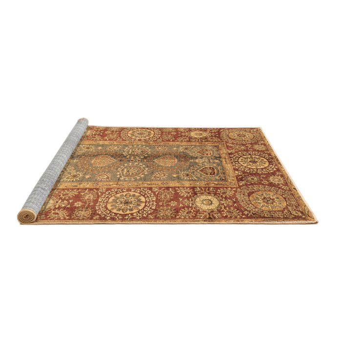 Sideview of Machine Washable Oriental Brown Traditional Rug, wshabs3761brn