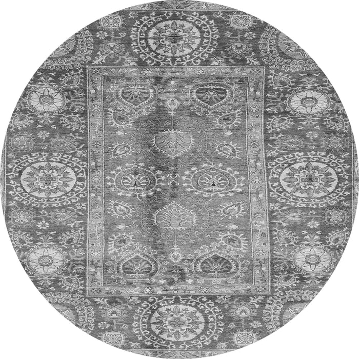 Round Oriental Gray Traditional Rug, abs3761gry