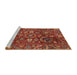 Sideview of Machine Washable Abstract Chocolate Brown Rug, wshabs3762