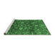 Sideview of Machine Washable Oriental Emerald Green Traditional Area Rugs, wshabs3762emgrn