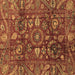 Square Machine Washable Oriental Brown Traditional Rug, wshabs3762brn