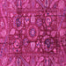 Square Machine Washable Oriental Pink Traditional Rug, wshabs3762pnk