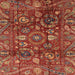 Square Abstract Chocolate Brown Oriental Rug, abs3762