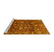 Sideview of Machine Washable Oriental Yellow Traditional Rug, wshabs3762yw