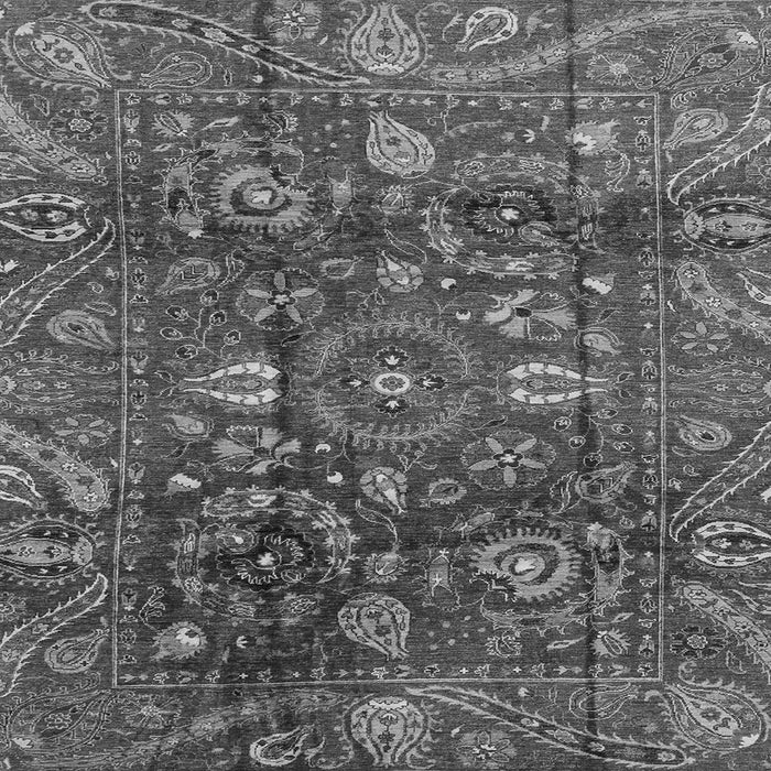 Square Machine Washable Oriental Gray Traditional Rug, wshabs3762gry