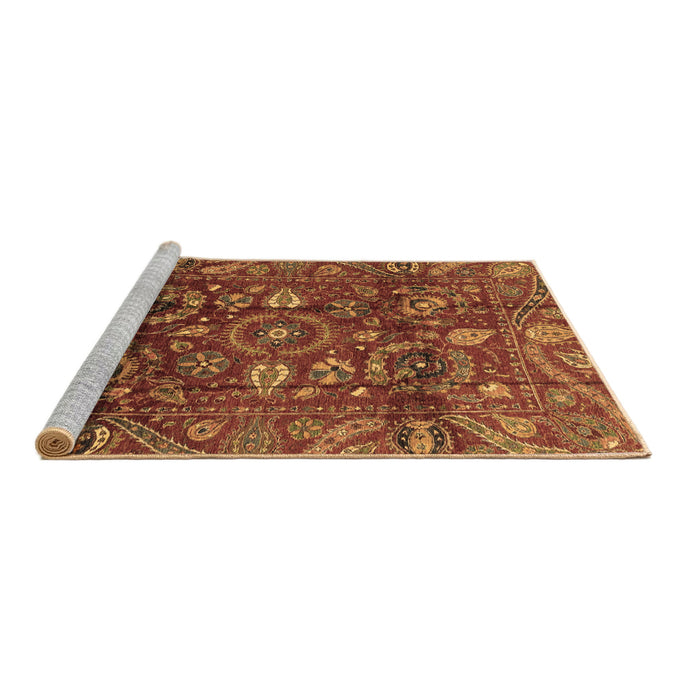 Sideview of Machine Washable Oriental Brown Traditional Rug, wshabs3762brn