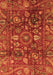 Machine Washable Oriental Orange Traditional Area Rugs, wshabs3762org