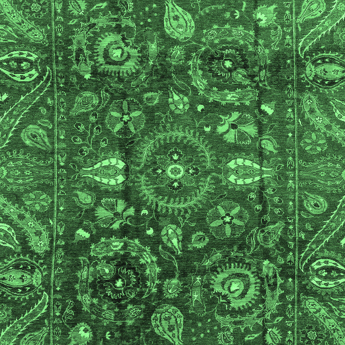 Machine Washable Oriental Emerald Green Traditional Area Rugs, wshabs3762emgrn