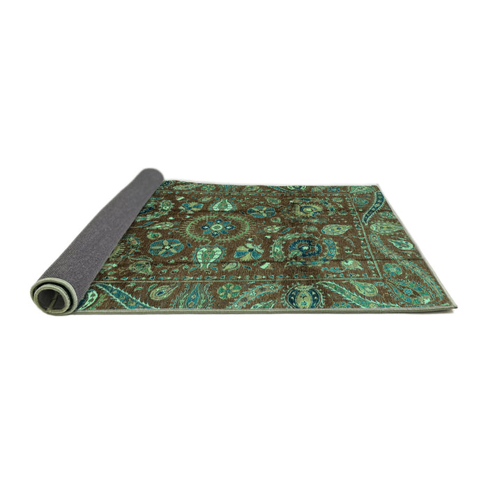 Sideview of Oriental Turquoise Traditional Rug, abs3762turq