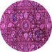 Round Oriental Purple Traditional Rug, abs3762pur