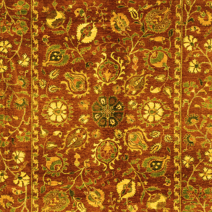 Machine Washable Oriental Yellow Traditional Rug, wshabs3763yw