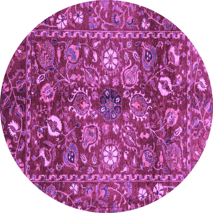 Round Oriental Purple Traditional Rug, abs3763pur