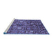 Sideview of Machine Washable Oriental Blue Traditional Rug, wshabs3763blu