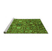 Sideview of Machine Washable Oriental Green Traditional Area Rugs, wshabs3763grn