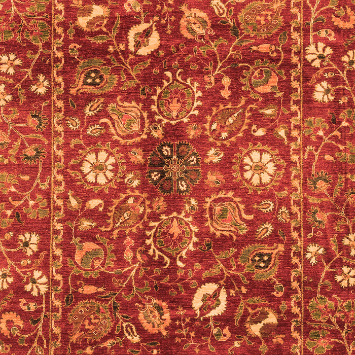 Machine Washable Oriental Orange Traditional Area Rugs, wshabs3763org