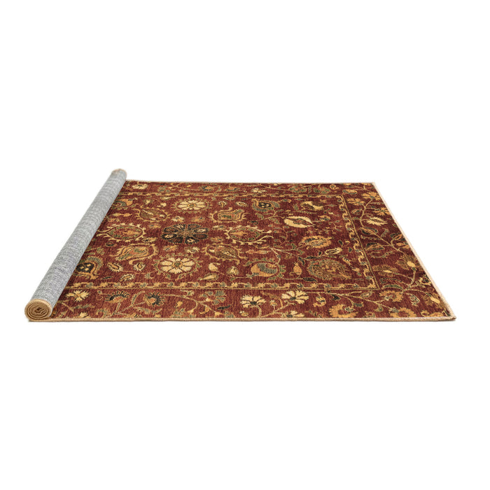 Sideview of Machine Washable Oriental Brown Traditional Rug, wshabs3763brn