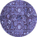 Round Oriental Blue Traditional Rug, abs3763blu