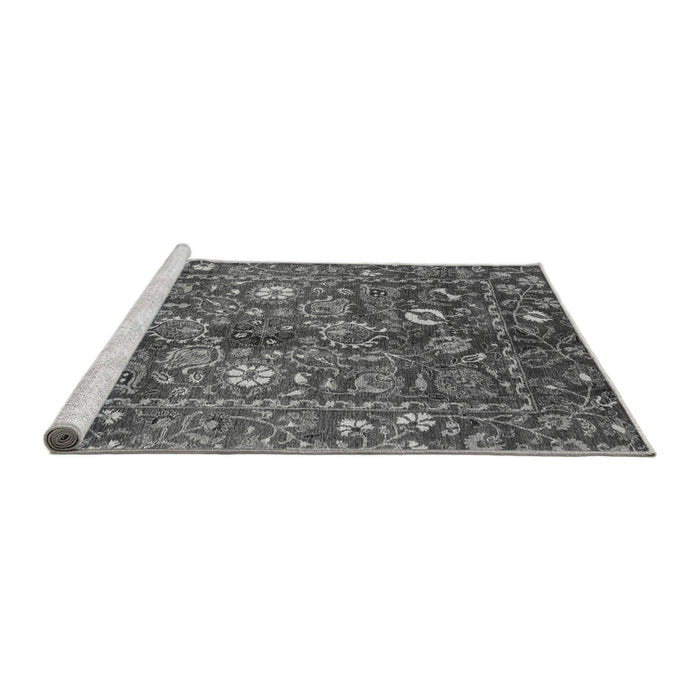 Sideview of Machine Washable Oriental Gray Traditional Rug, wshabs3763gry