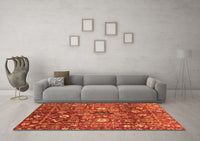 Machine Washable Oriental Orange Traditional Rug, wshabs3763org