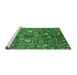 Sideview of Machine Washable Oriental Emerald Green Traditional Area Rugs, wshabs3763emgrn