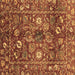 Square Machine Washable Oriental Brown Traditional Rug, wshabs3763brn