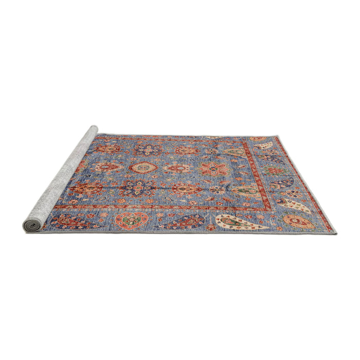 Sideview of Machine Washable Abstract Chestnut Brown Rug, wshabs3764