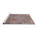 Sideview of Machine Washable Abstract Chestnut Brown Rug, wshabs3764