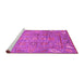 Sideview of Machine Washable Abstract Pink Modern Rug, wshabs3764pnk