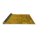 Sideview of Abstract Yellow Modern Rug, abs3764yw