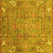 Square Abstract Yellow Modern Rug, abs3764yw