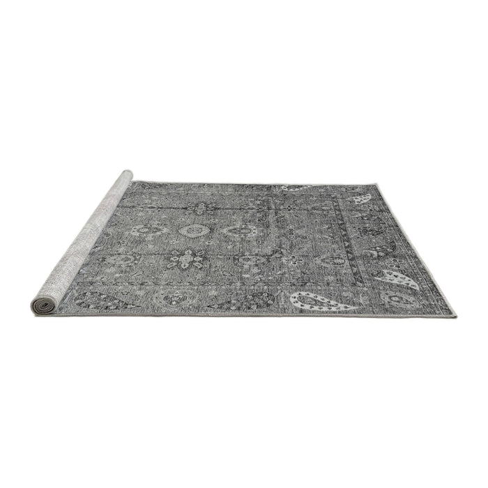 Sideview of Machine Washable Abstract Gray Modern Rug, wshabs3764gry
