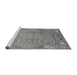 Sideview of Machine Washable Abstract Gray Modern Rug, wshabs3764gry