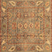 Square Abstract Brown Modern Rug, abs3764brn