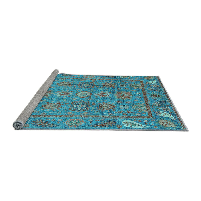Sideview of Machine Washable Abstract Light Blue Modern Rug, wshabs3764lblu